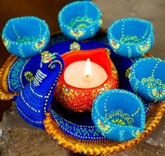 Handmade Washable Terracotta Peacock Diya for Festive Home Decor